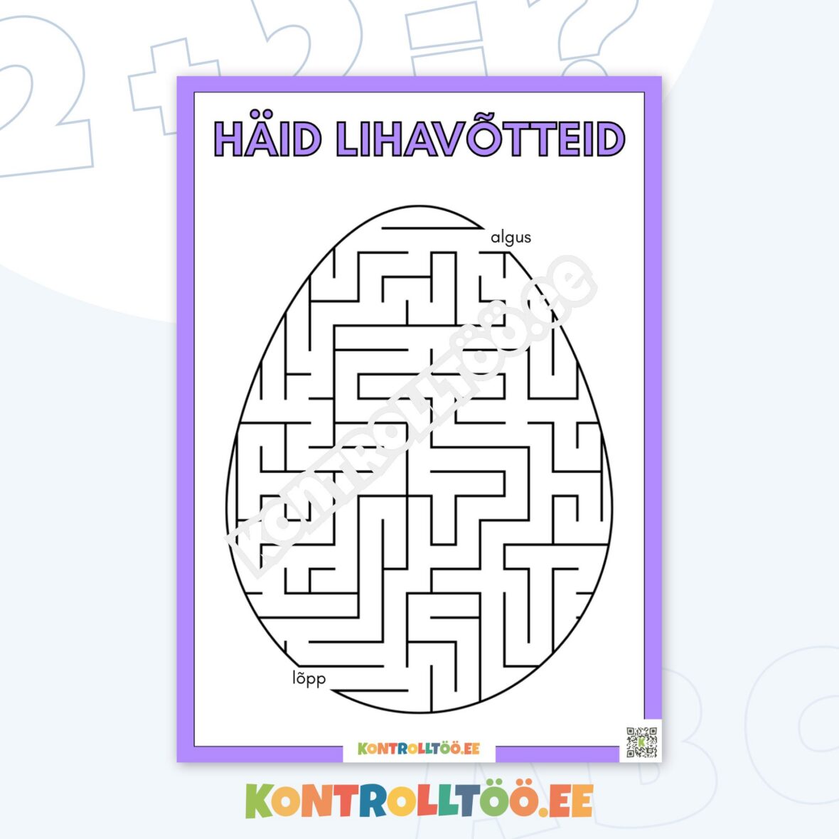 Tööleht – Lihavõtted: lõbus munalabürint, mis treenib tähelepanu