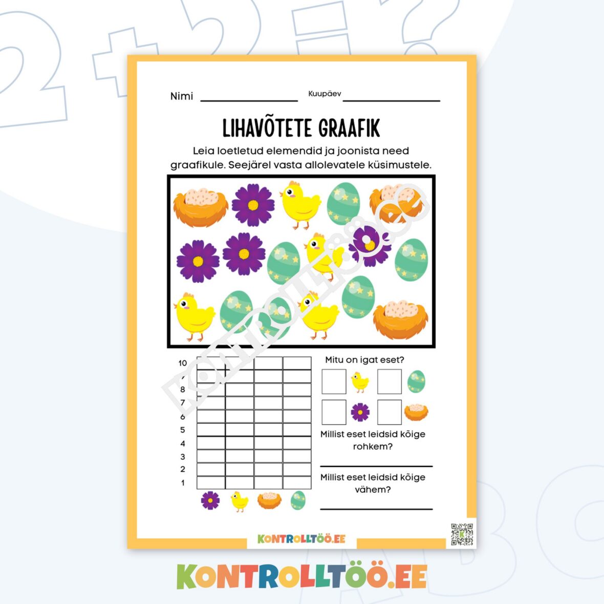 Töölehed – Lihavõtted: tee oma graafik ja loe kokku!