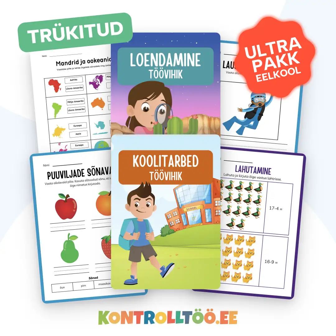 📚 EELKOOLI ÕPPEMATERJALIDE ULTRA PAKK + BOONUS JUHEND (TRÜKITUD)